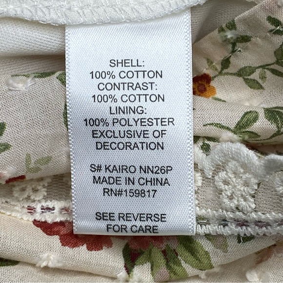 Arula Tiered Maxi Skirt 2X Ivory Pink Floral Eyelet Casual Country Cottage New - Picture 5 of 8